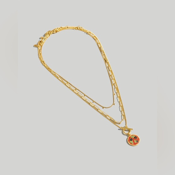 Madewell Enamel Daisy Coin Necklace Set (Rusty Torch) - Picture 2 of 11